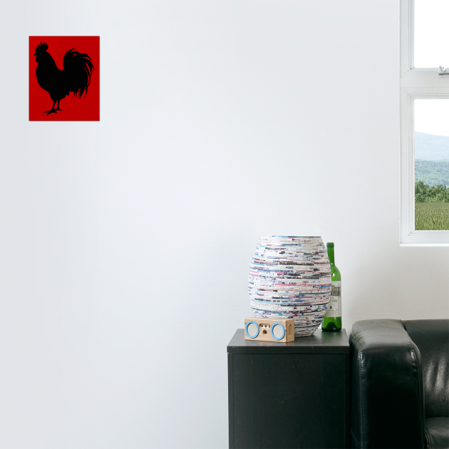 Black Rooster Silhouette by DonWillisJrArt